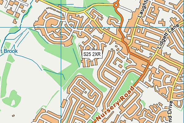 S25 2XR map - OS VectorMap District (Ordnance Survey)