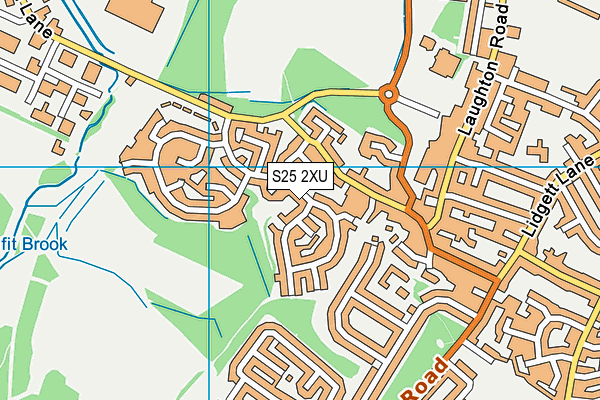 S25 2XU map - OS VectorMap District (Ordnance Survey)