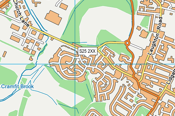 S25 2XX map - OS VectorMap District (Ordnance Survey)