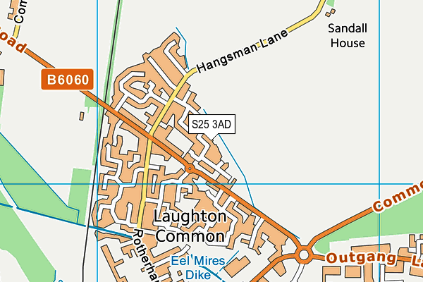 S25 3AD map - OS VectorMap District (Ordnance Survey)