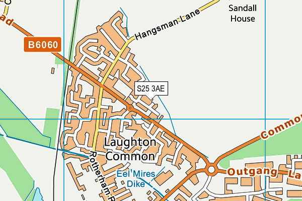 S25 3AE map - OS VectorMap District (Ordnance Survey)