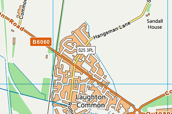 S25 3PL map - OS VectorMap District (Ordnance Survey)