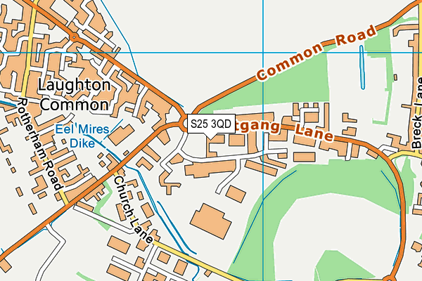 S25 3QD map - OS VectorMap District (Ordnance Survey)