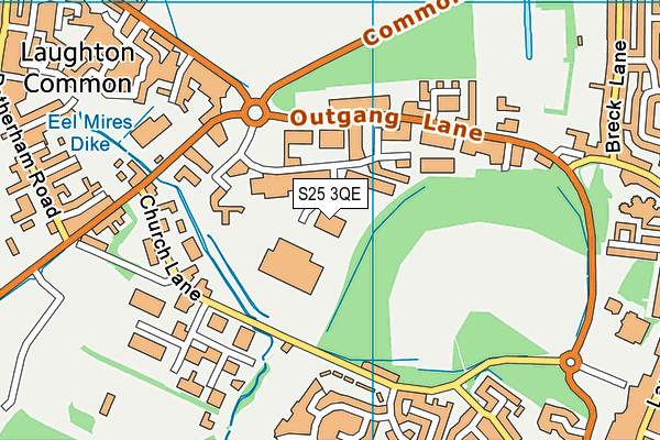 S25 3QE map - OS VectorMap District (Ordnance Survey)