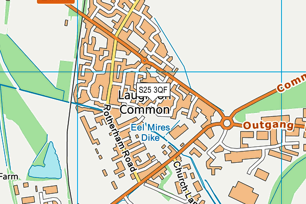 S25 3QF map - OS VectorMap District (Ordnance Survey)