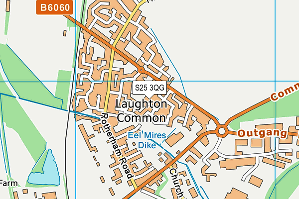 S25 3QG map - OS VectorMap District (Ordnance Survey)