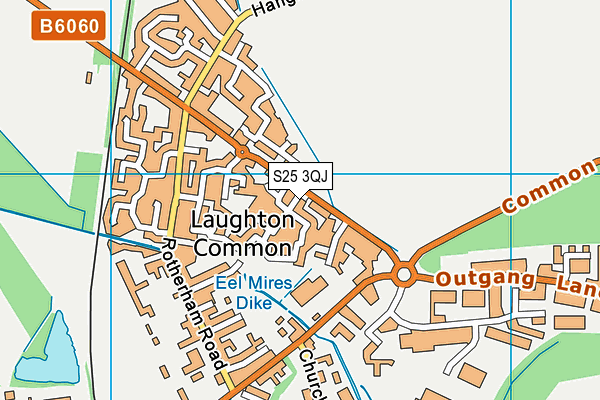 S25 3QJ map - OS VectorMap District (Ordnance Survey)