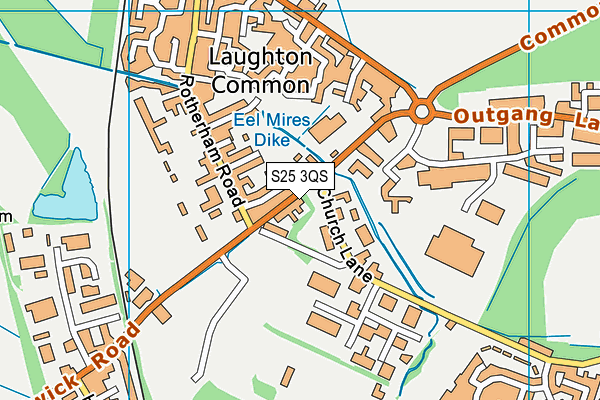 S25 3QS map - OS VectorMap District (Ordnance Survey)