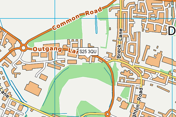 S25 3QU map - OS VectorMap District (Ordnance Survey)
