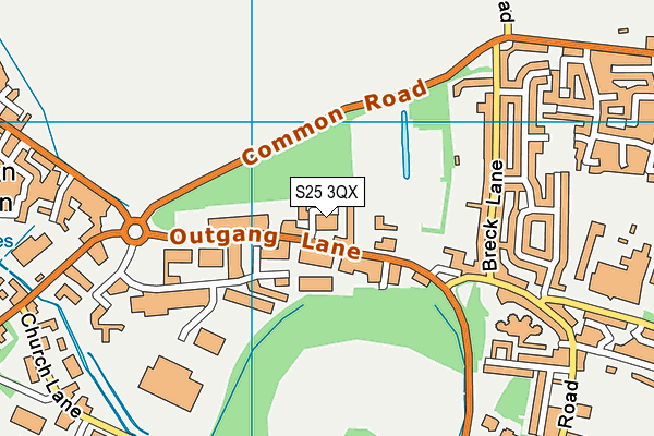 S25 3QX map - OS VectorMap District (Ordnance Survey)