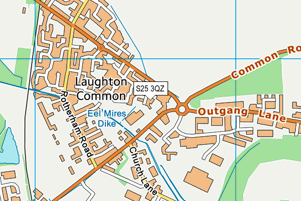 S25 3QZ map - OS VectorMap District (Ordnance Survey)