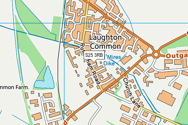 S25 3RB map - OS VectorMap District (Ordnance Survey)