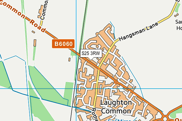 S25 3RW map - OS VectorMap District (Ordnance Survey)