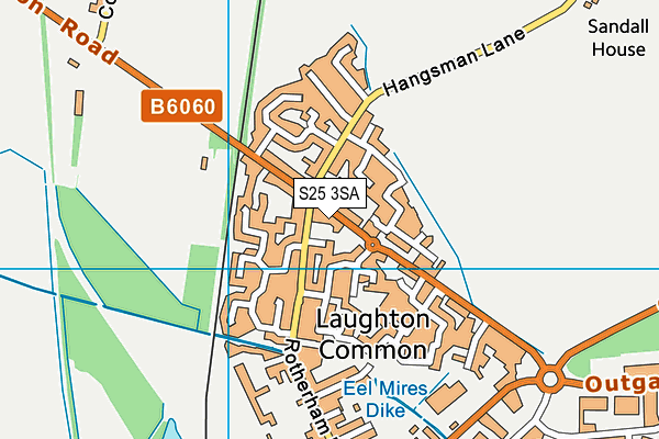S25 3SA map - OS VectorMap District (Ordnance Survey)