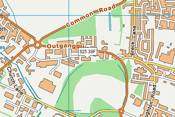 S25 3SF map - OS VectorMap District (Ordnance Survey)