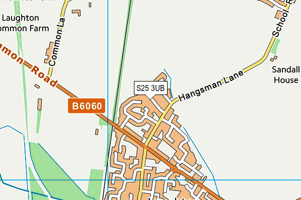 S25 3UB map - OS VectorMap District (Ordnance Survey)