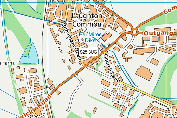S25 3UG map - OS VectorMap District (Ordnance Survey)