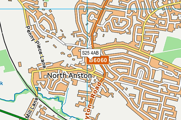 S25 4AB map - OS VectorMap District (Ordnance Survey)