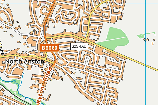 S25 4AD map - OS VectorMap District (Ordnance Survey)