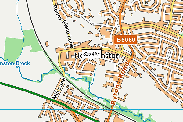 S25 4AF map - OS VectorMap District (Ordnance Survey)