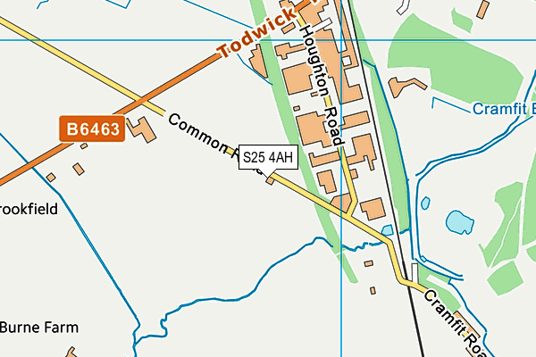 S25 4AH map - OS VectorMap District (Ordnance Survey)