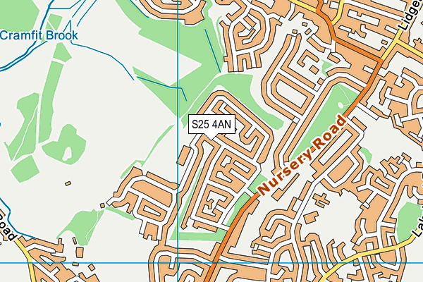 S25 4AN map - OS VectorMap District (Ordnance Survey)