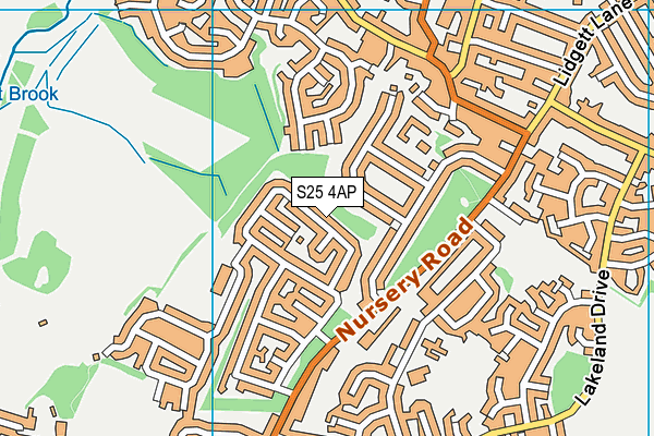 S25 4AP map - OS VectorMap District (Ordnance Survey)