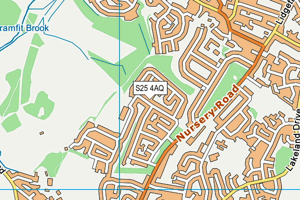 S25 4AQ map - OS VectorMap District (Ordnance Survey)