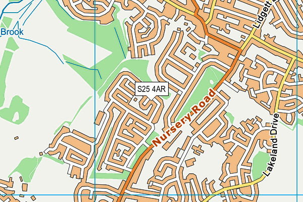 S25 4AR map - OS VectorMap District (Ordnance Survey)