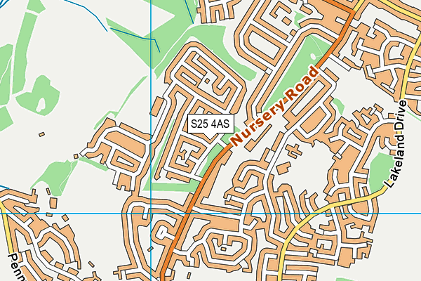 S25 4AS map - OS VectorMap District (Ordnance Survey)