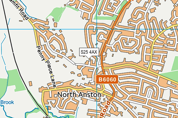 S25 4AX map - OS VectorMap District (Ordnance Survey)