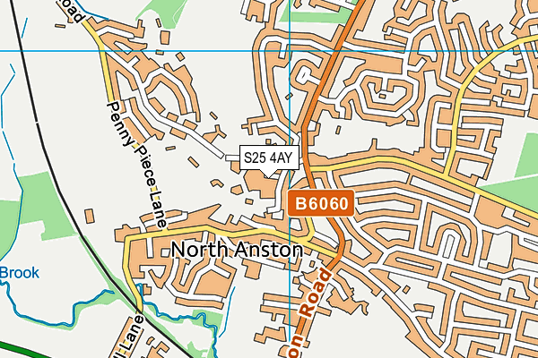 S25 4AY map - OS VectorMap District (Ordnance Survey)