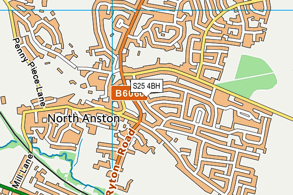 S25 4BH map - OS VectorMap District (Ordnance Survey)