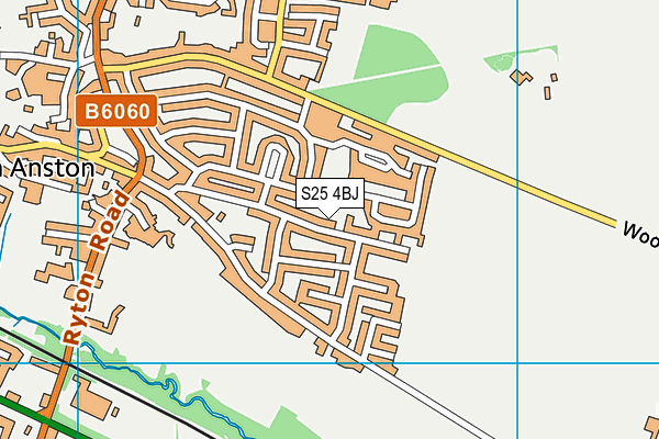 S25 4BJ map - OS VectorMap District (Ordnance Survey)