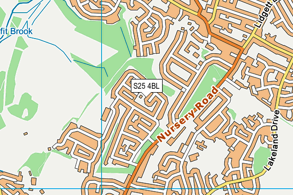 S25 4BL map - OS VectorMap District (Ordnance Survey)