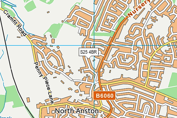 S25 4BR map - OS VectorMap District (Ordnance Survey)