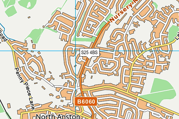 S25 4BS map - OS VectorMap District (Ordnance Survey)