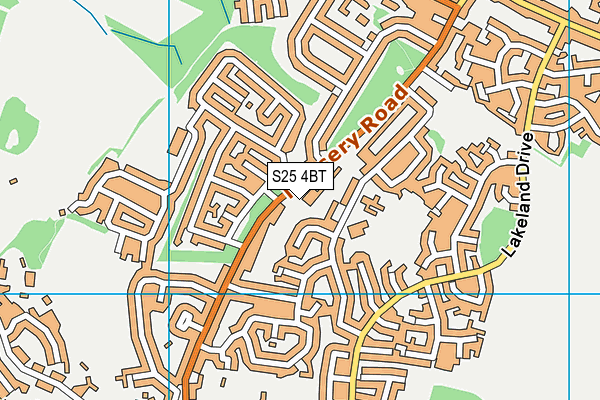 S25 4BT map - OS VectorMap District (Ordnance Survey)