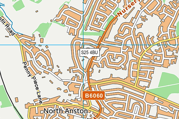 S25 4BU map - OS VectorMap District (Ordnance Survey)