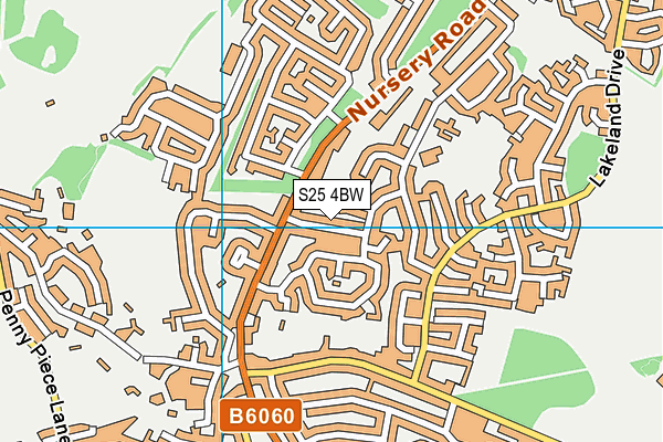 S25 4BW map - OS VectorMap District (Ordnance Survey)