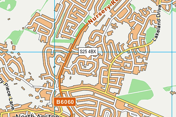 S25 4BX map - OS VectorMap District (Ordnance Survey)