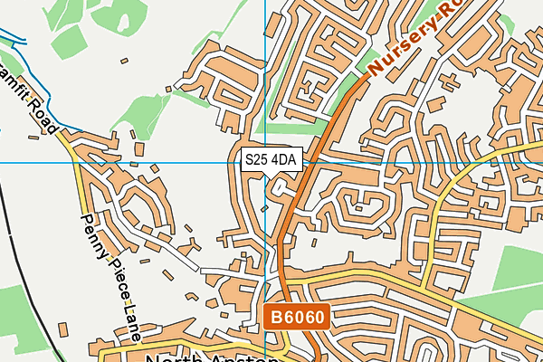 S25 4DA map - OS VectorMap District (Ordnance Survey)