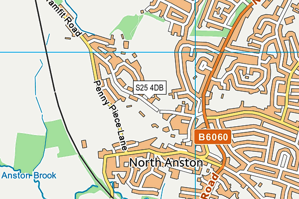 S25 4DB map - OS VectorMap District (Ordnance Survey)