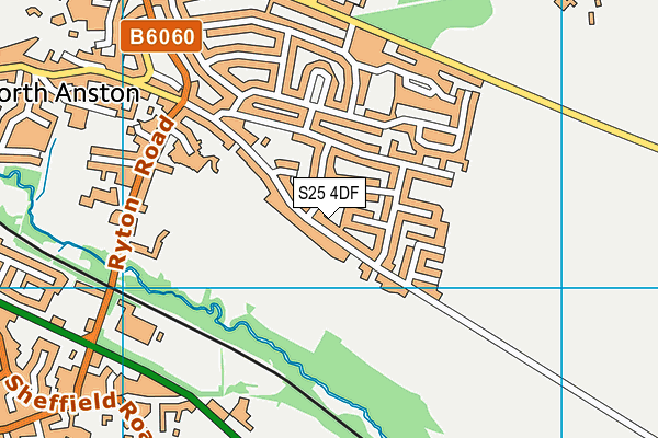 S25 4DF map - OS VectorMap District (Ordnance Survey)