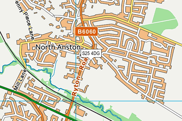 S25 4DG map - OS VectorMap District (Ordnance Survey)