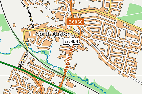 S25 4DN map - OS VectorMap District (Ordnance Survey)