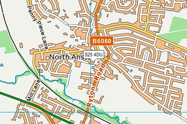 S25 4DU map - OS VectorMap District (Ordnance Survey)