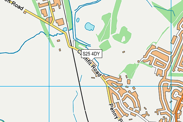 S25 4DY map - OS VectorMap District (Ordnance Survey)