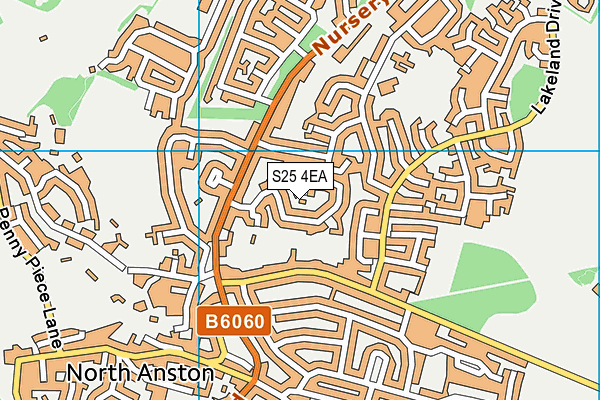 S25 4EA map - OS VectorMap District (Ordnance Survey)