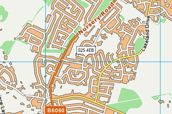 S25 4EB map - OS VectorMap District (Ordnance Survey)